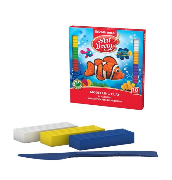 Modellező gyurma ArtBerry® Aloé Verával, 10 színben, késsel alt=