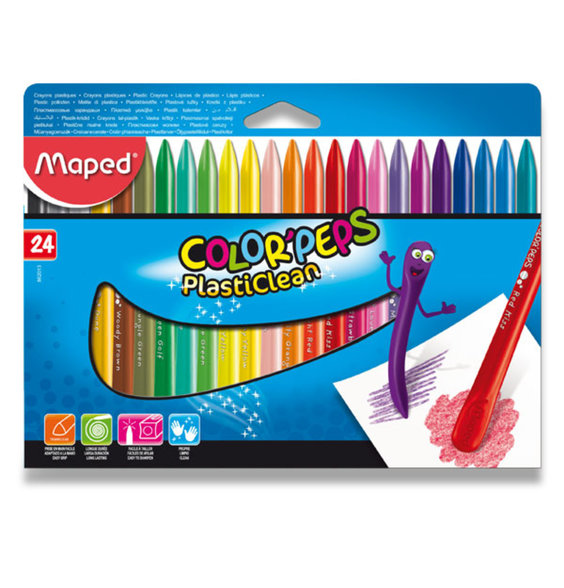 Viaszkréták Color´Peps Plasticlean, 24 színben alt=