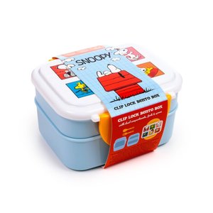 Uzsonnás doboz evőeszközzel – Peanuts Snoopy & Woodstock Bento box-3