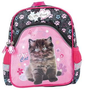 Gyerek hátizsák Cica fekete / rózsaszín-1