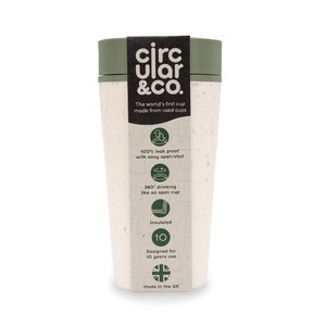 Kör alakú kehely krém és zöld 340ml-1