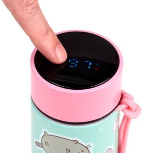 Rozsdamentes acél termoszpalack digitális hőmérővel 450 ml – Pusheen macska-3