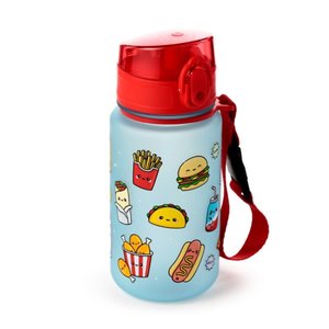 Törhetetlen műanyag gyerekpalack kupakkal 350 ml – Foodiemals-1