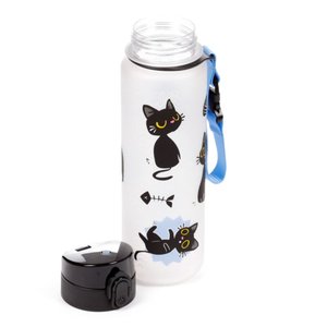 Törhetetlen műanyag palack kupakkal 600 ml – Lucky the Black Cat (macska)-3