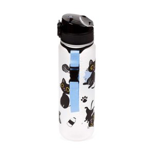 Törhetetlen műanyag palack kupakkal 600 ml – Lucky the Black Cat (macska)-6