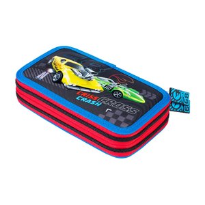 Kétszintes tolltart Hot Wheels felszereléssel, fekete-1