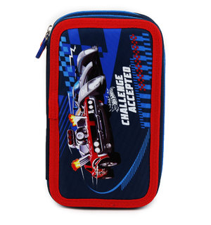 Kétszintes tolltart Hot Wheels felszereléssel, kék-1