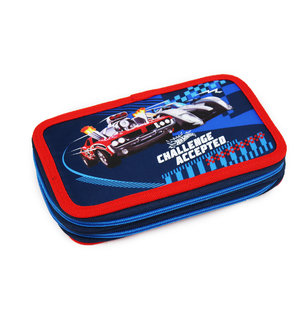 Kétszintes tolltart Hot Wheels felszereléssel, kék-3