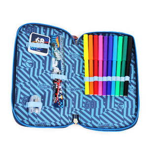 Kétszintes tolltart Hot Wheels felszereléssel, kék-4