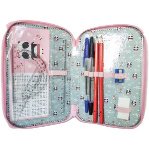 Ceruza tok Szerelem panda háromszintes, felszereléssel-3