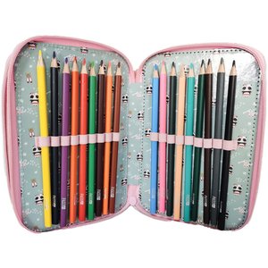 Ceruza tok Szerelem panda háromszintes, felszereléssel-5