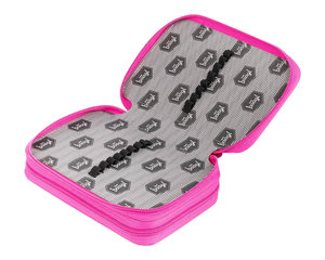 Školní penál dvoupatrový Logo růžový-3