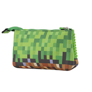 Iskolai tok Minecraft nagy zöld-barna pixelekkel-4