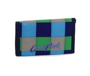 Pénztárca Slim Kocka kék/zöld-2