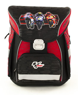 Moto GP iskolatáska elülső zsebbel, piros-1