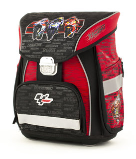 Moto GP iskolatáska elülső zsebbel, piros-2