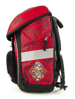 Moto GP iskolatáska elülső zsebbel, piros-3