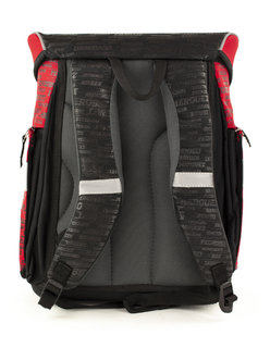 Moto GP iskolatáska elülső zsebbel, piros-4