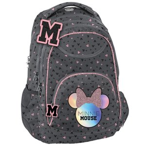 Iskolai hátizsák Minnie Mouse, szürke-rózsaszín-1