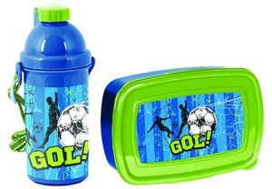 Uzsonna tároló szett Football, kék-1