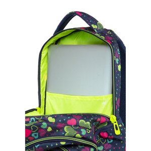 Iskolai hátizsák Basic plus Lime hearts-5