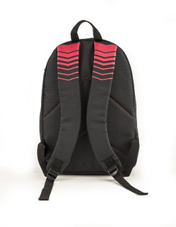 Hátizsák elülső zsebbel  fekete / piros-2
