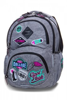 Iskolai hátizsák Dart Badges grey-1