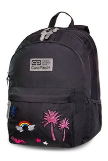 Iskolai hátizsák Hippie Sparkling badges black-1