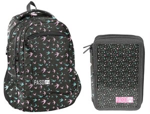 Iskolai szett Birds, kétszintes tolltartóval-1