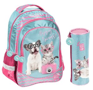 Iskolai szett Happy friends, kék-1