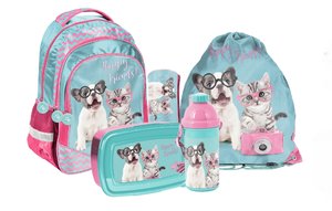 Iskolai szett Happy friends, kék, 5 darabos-1