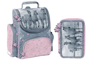 Iskolai szett Lovak, virágok, iskolatáskával-1