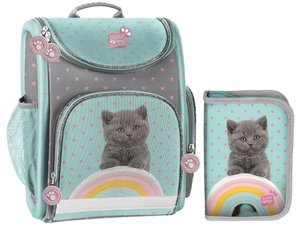 Iskolai szett Cica, kék, iskolatáskával-1
