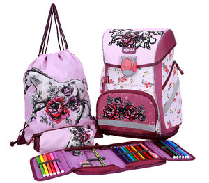 Školní set Kůň/růže 4dílný-2