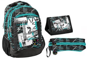 Iskolai szett Maui and sons, fekete-zöld, 3 darabos-1