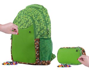 Školní set Minecraft dvoudílný, s dvoukomorovým batohem-1