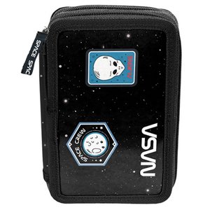 Iskolai szett NASA, fekete, kétszintes tolltartóval-4