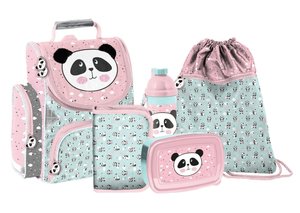 Iskolai szett Panda cute, 5 darabos, iskolatáskával-1