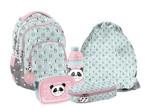 Iskolai szett Panda cute, 5 darabos, hátizsákkal-1