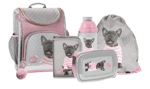 Iskolai szett Kutyus, rózsaszín, 5 darabos-1