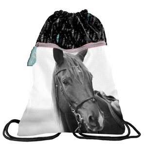 Tornazsák Ló, fekete-fehér, merevített-1