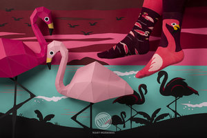 Klasszikus zokni Pink flamingo 43-46-2