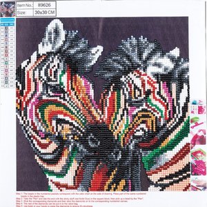 Gyémánt festmény Zebra 30 x 30 cm-3