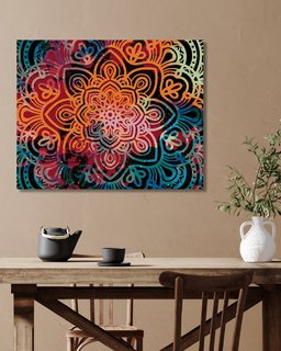 Festék a számok szerint Ragyogó mandala-2