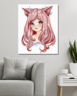 Festék a számok szerint Anime lány rózsaszín hajjal-2