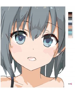 Festék a számok szerint Anime lány portré-3