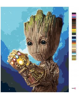 Festés szám szerint Groot a végtelen kesztyűvel-3