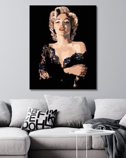 Festék a számok szerint Marilyn fekete ruhában-2