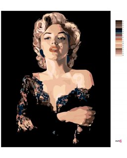 Festék a számok szerint Marilyn fekete ruhában-3