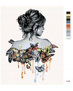 Festés a számok alapján Pillangó nő-3